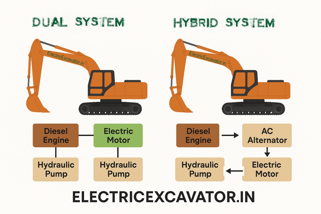 Which Excavator Electrification Method Is Better? Comparing Dual Powertrain vs. Diesel Generator-Powered Electric Systems